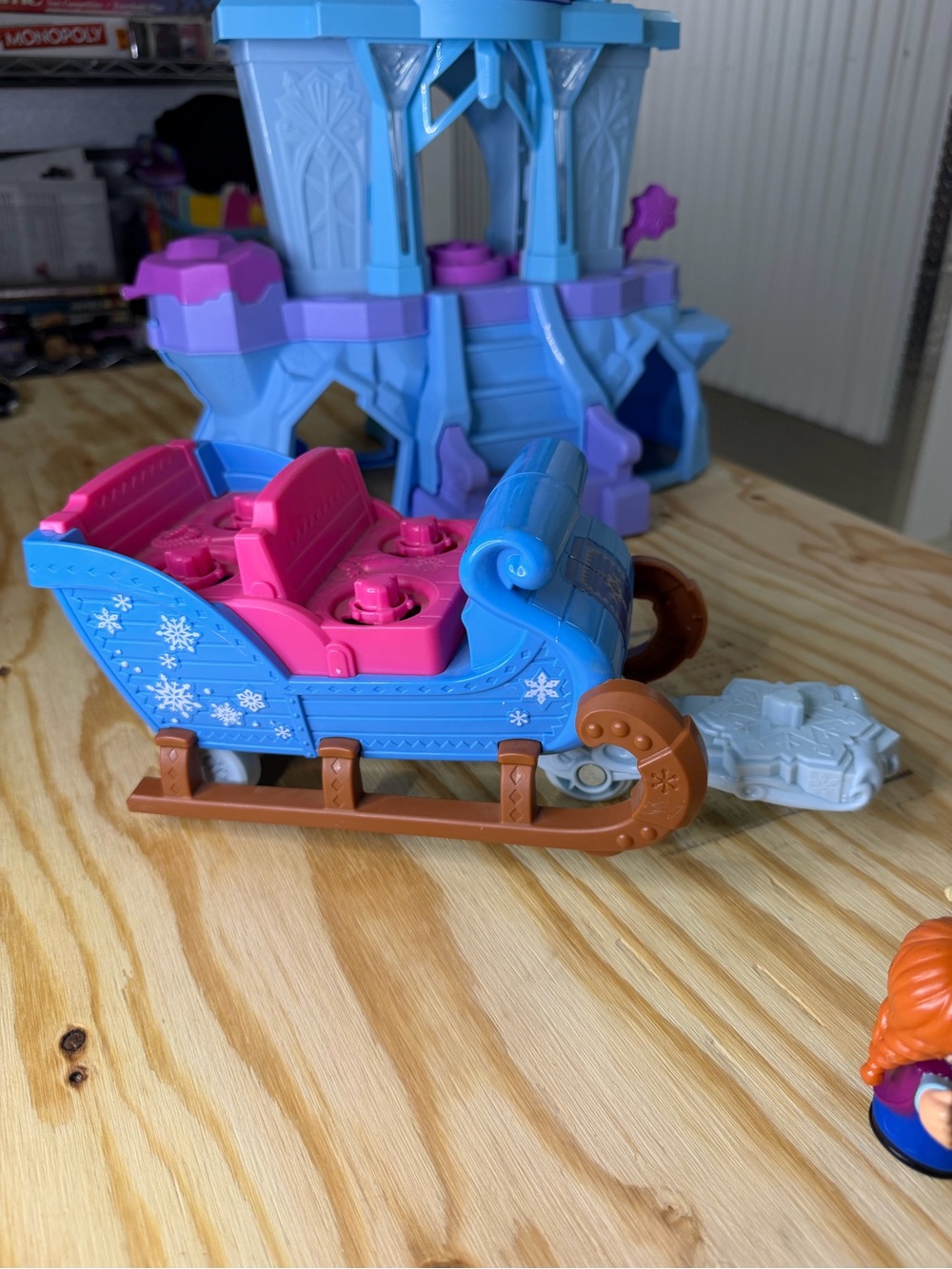 Fisher Price Little People Disney Frozen Elsa Ice Palace Sleigh Anna Olaf Sven - Picture 2 of 6